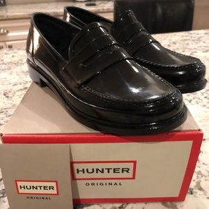 Hunter black waterproof loafers